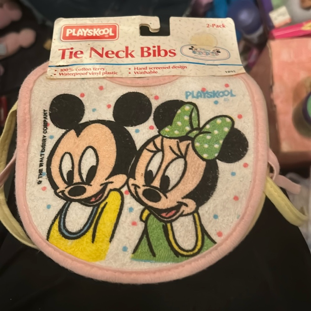 Vintage Disney Mickey/minnie mouse tie neck bibs
